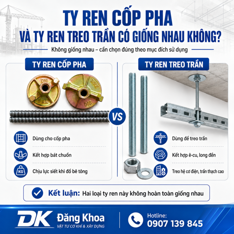 Ty Ren Cốp Pha Và Ty Ren Treo Trần Có Giống Nhau Không? 9 ty ren cop pha va ty ren treo tran